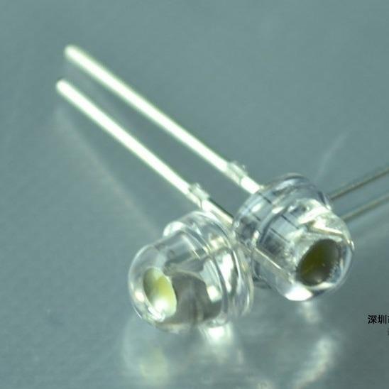 f5低光衰led灯珠草帽白光5mm白光led灯珠6-7LM发光二极管