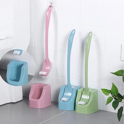 Long-handled toilet brush set, designed for cleaning hard-to