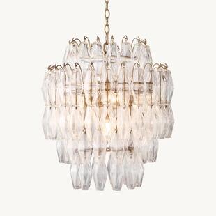 法式 客厅餐厅卧室房间主灯 复古玻璃吊灯简约大气创意设计师美式