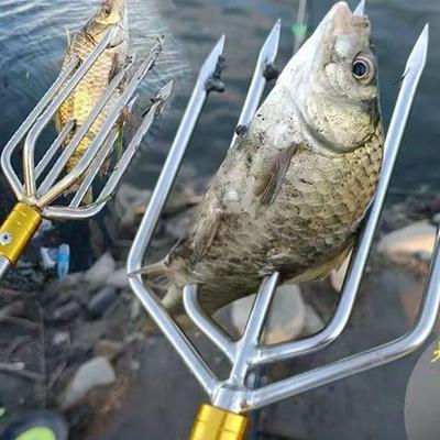 鱼叉不锈钢鱼叉头可伸缩定位鱼叉杆叉鱼插鱼叉子倒刺多功能大倒刺