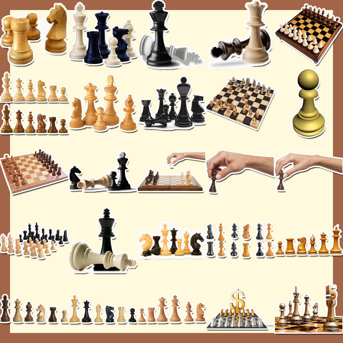 国际象棋贴纸行李箱学生手抄报笔记日记iPad平板电脑装饰素材贴画