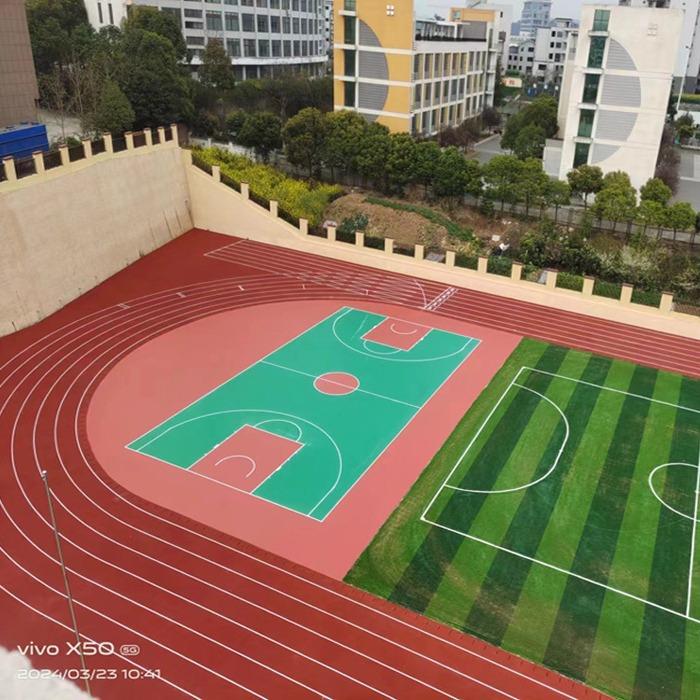 透气型跑道材料厂家硅PU塑胶材料混合型跑道地面工程改造全国施工