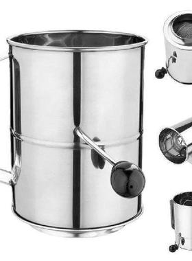 Flour Sifter Stainless Steel Sifter Hand Crank Cup Sifter