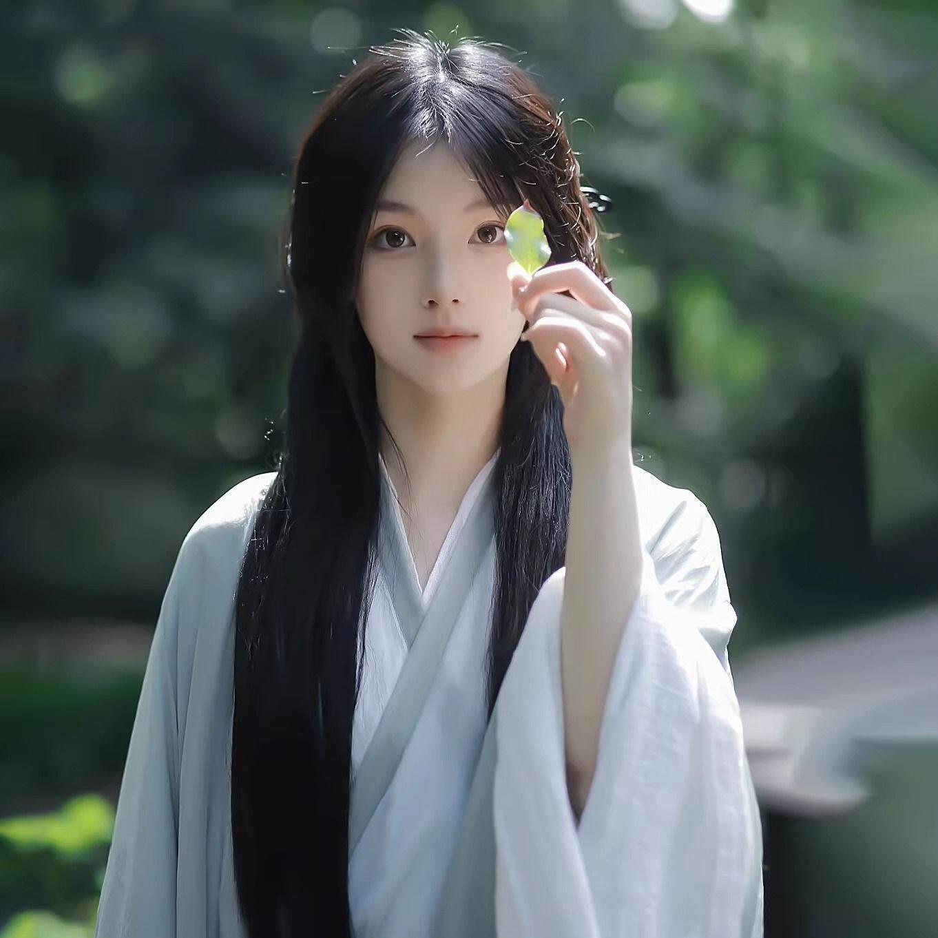 汉服假发女长发新款古风长直发自然彷真古装造型八字浏海全头套式