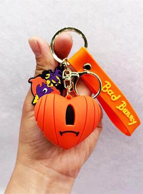 Fashion 3D Cute Bad Bunny Heart Keychain Keyring For Women M