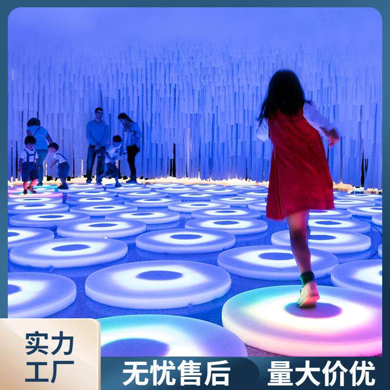 led圆形发光地砖灯户外防水脚踩地板灯公园景区舞台重力感应灯饰