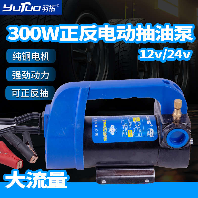 羽拓电动抽油泵12v24v300w正反转开关电动柴油泵农用机械加油泵