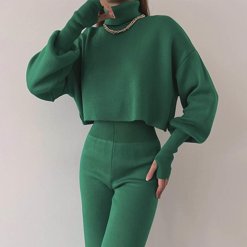 Autumn/Winter New Women's High Collar Casual Fashion Set