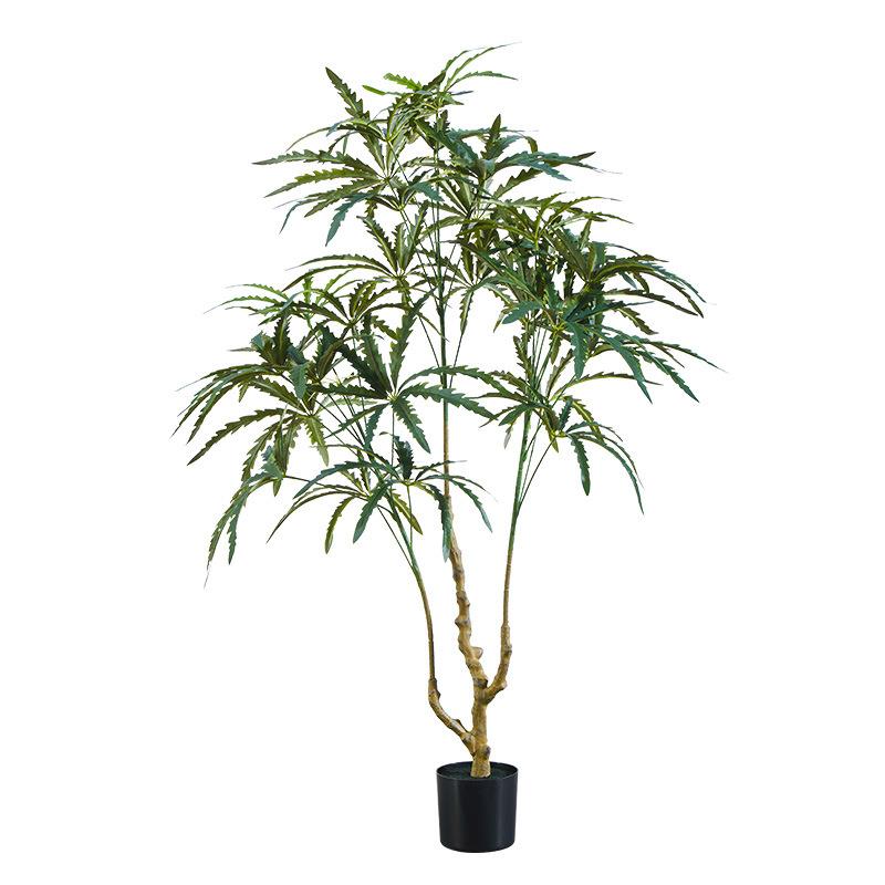 北欧仿真绿植孔雀木假盆栽树客厅大型植物网红落地盆景懒人摆件树
