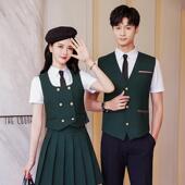 接待酒店KTV服务员工作服 男女学院风马甲制服幼师服工装 单件 套装