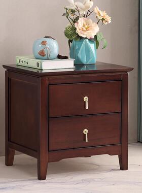 L7新头中式实木床柜简约现代中式紫檀小床边柜卧RNU室色迷你抽屉