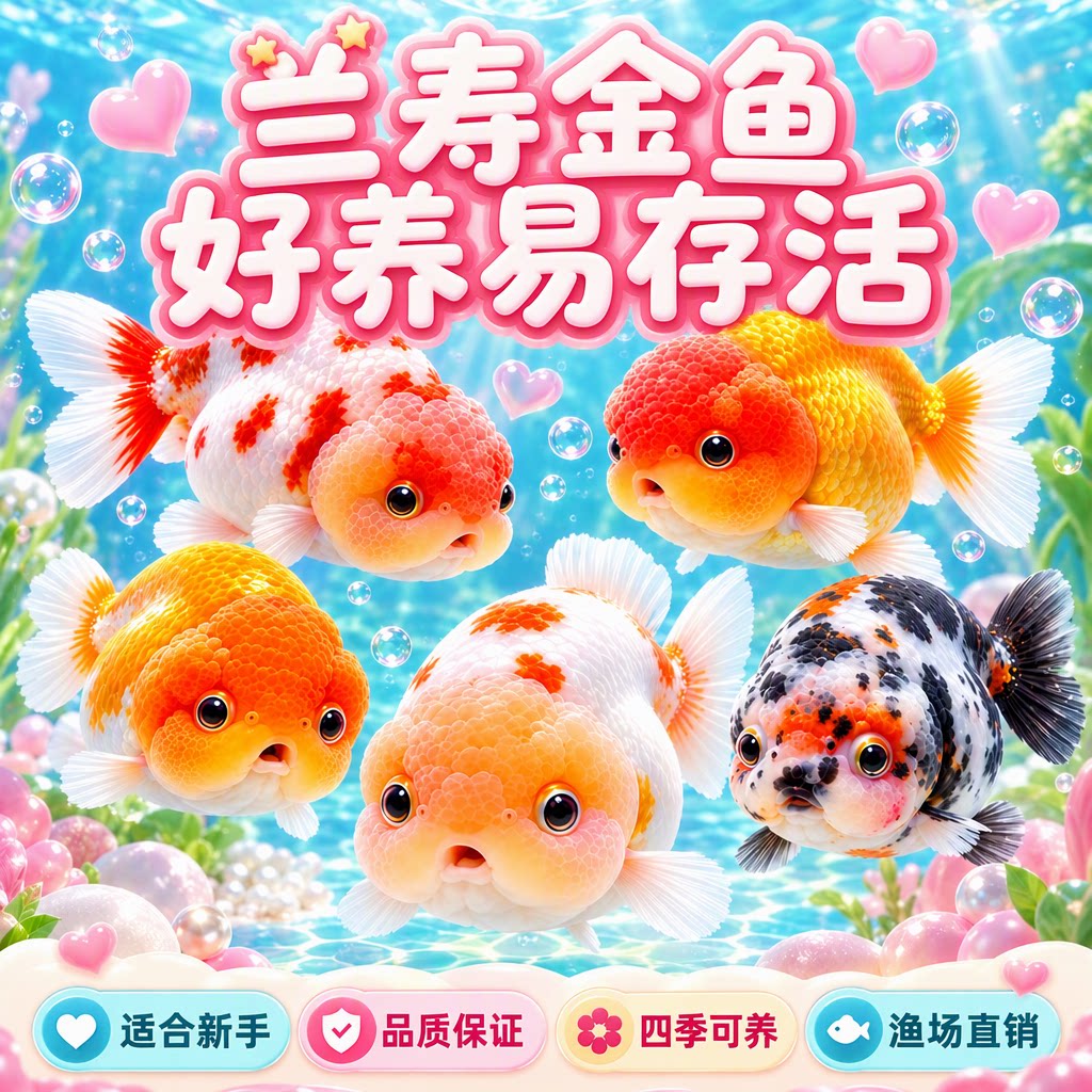 兰寿泰狮金鱼冷水鱼观赏鱼小红鱼苗活体好养易存活新手渔场直销