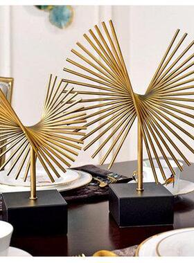 轻奢抽象几何塑摆件后QFH现代间属客厅书房雕样板售金楼部软装饰