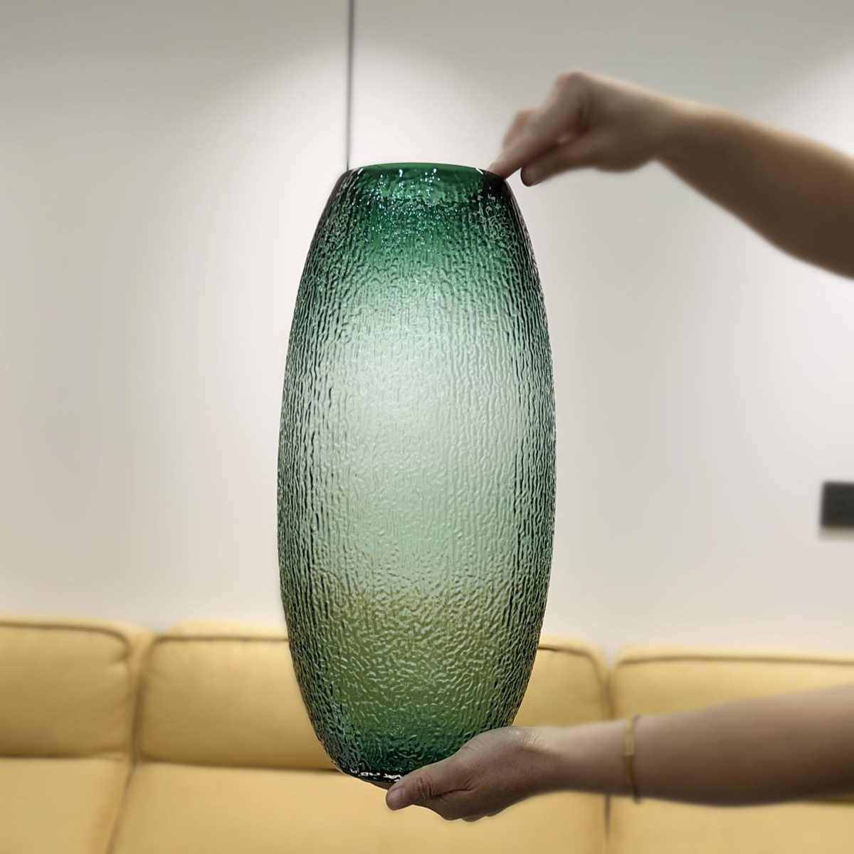 特大号40cm原色玻璃花瓶水培富贵竹吊钟马醉木客厅餐桌面摆件花器