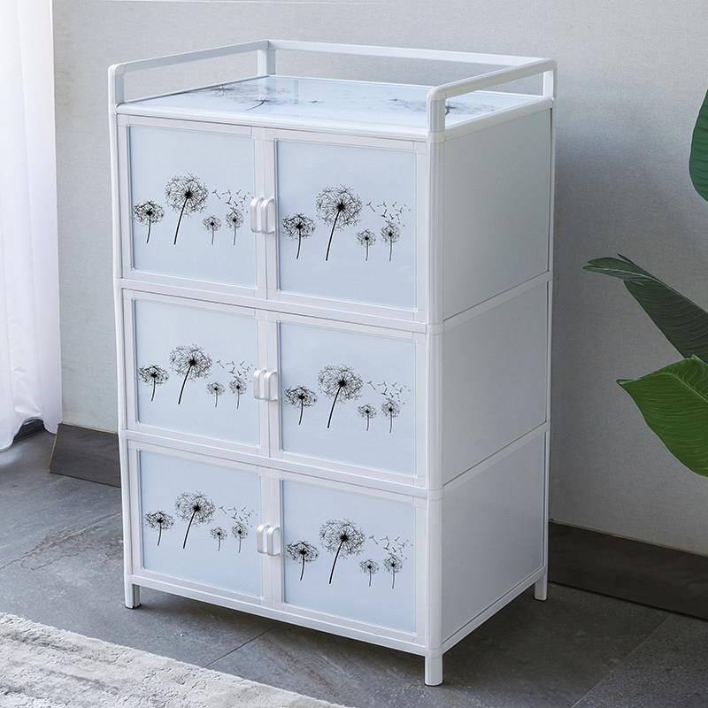 茶水柜厨房储物柜子置物柜铝合金餐柜简易整体橱柜小型家用收纳碗