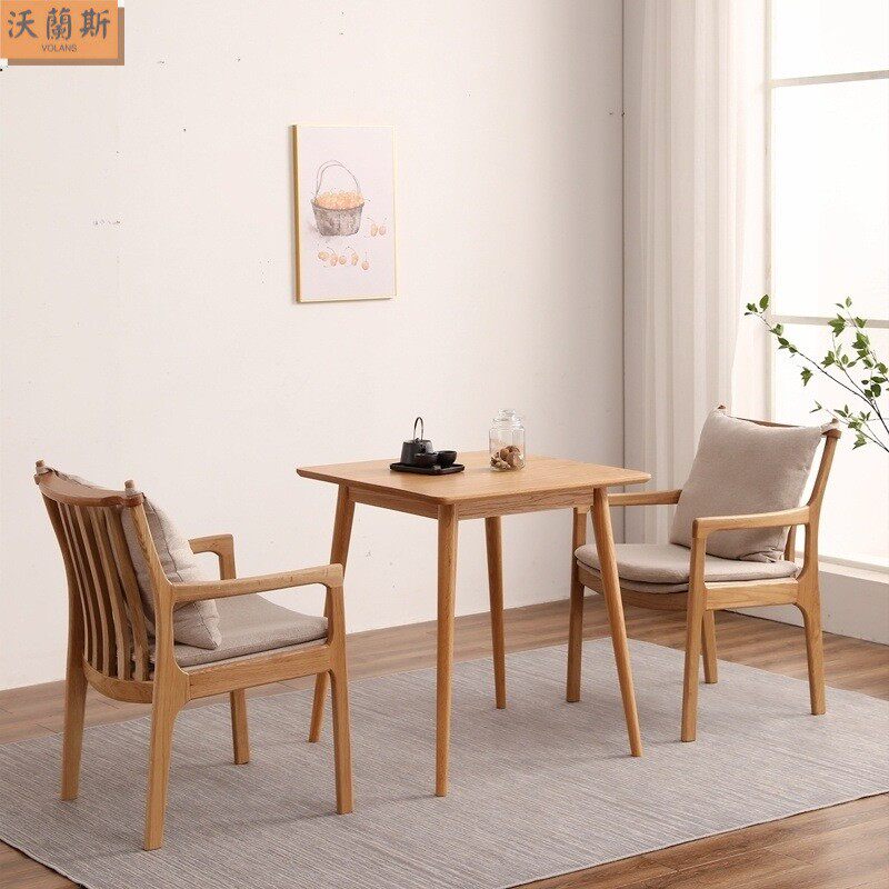 北欧全实木白橡木正方形餐桌家用小户型简约日式饭桌茶台家用方桌