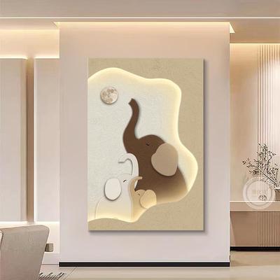 现代简约玄关装体饰led灯画大象客CYB-2023岩厅沙发背画景墙挂画