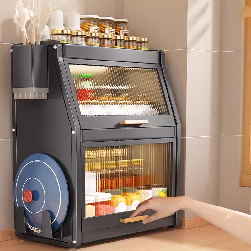 厨房尘收纳置物架台防盐面放碗碟盘油酱醋F769HS67瓶架卧室家用储