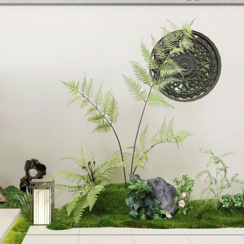 仿真绿植造景室内蕨类植物堆景组合楼梯下橱窗花槽假苔藓景观装饰