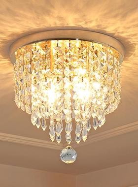 轻奢现代客厅灯小水晶吸顶灯过道走廊玄关阳台后现代入户天花灯