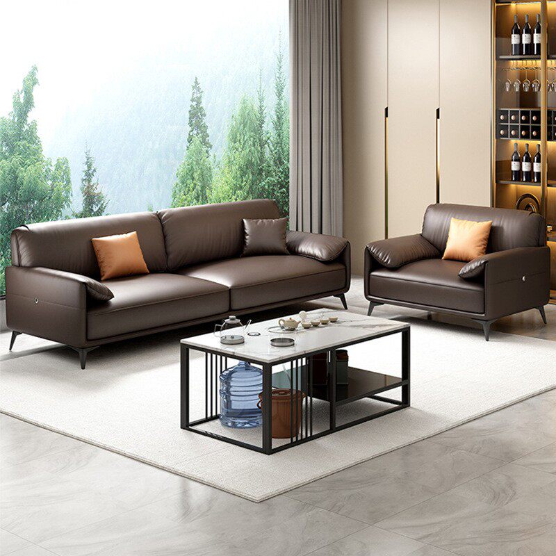 办公沙发茶商务会客室接待XH-SF12-老板现简家代具几茶台一体式约