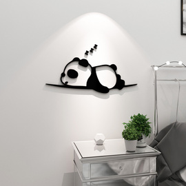 卡通小熊猫创意贴纸，3d立体墙贴布置客厅卧室，床头背景墙面装饰品