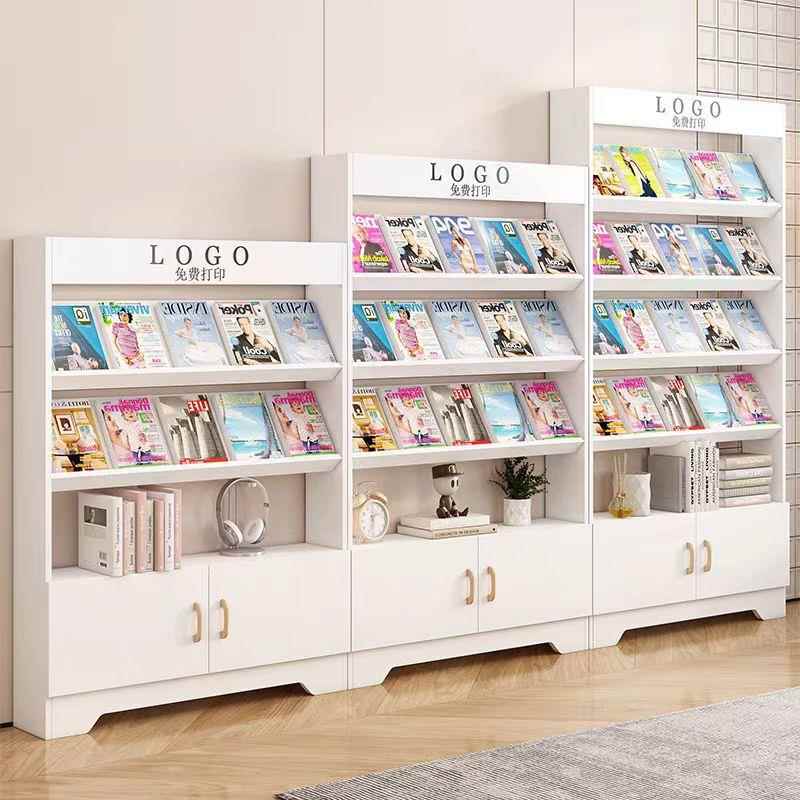 木质报刊杂志架落地书报宣传展示资料架儿童绘本架书籍陈列书柜