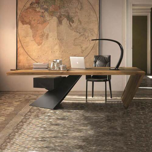 loft原木美式主管办公桌现代简约大班台老板桌创意书桌铁艺电脑桌