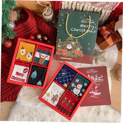 Christmas gift box socks cartoon mid-tube socks 圣诞中筒袜