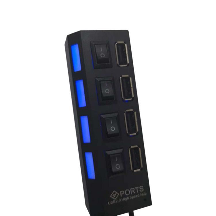 热销USB高速4口hub独立开关HUB四位分线器hub usb多接口集线器