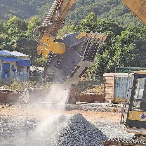 现货矿山开采碎石设备建筑工程用粉碎液压破碎斗