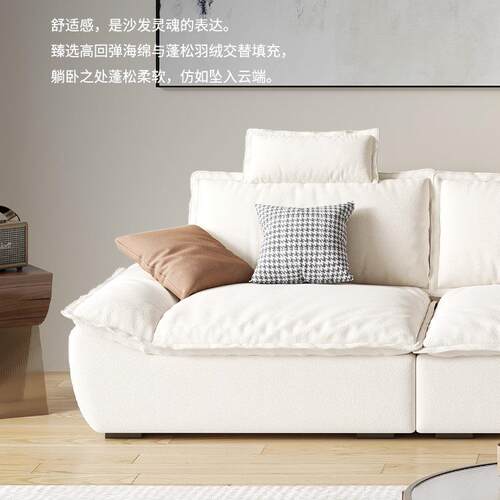 现代简约baxter帆船猫抓布艺沙发小户型客厅沙发奶油风直排沙发