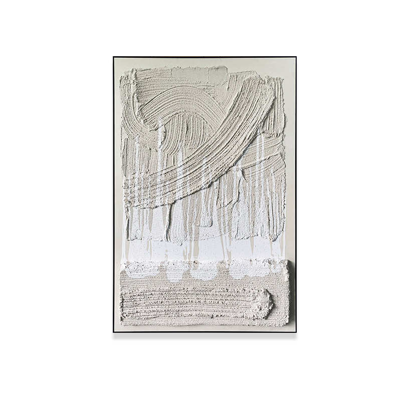 侘寂风外贸装饰画手绘厚肌理油画高档客厅餐厅挂画批发定制