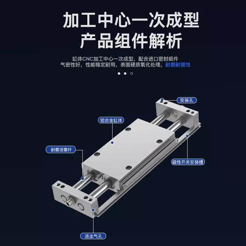 双杆双轴滑台气缸STWB10/16/20/25/32-25/50/75/100/125/150/175.
