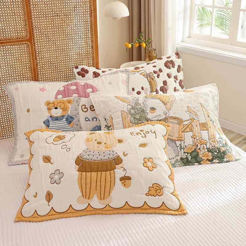 纯棉纱布泡芙枕巾成人家用加厚卡通可爱柔软透气学生全棉枕头盖巾,床上用品,枕巾,淘宝优惠券,粉丝福利购,淘宝优惠卷