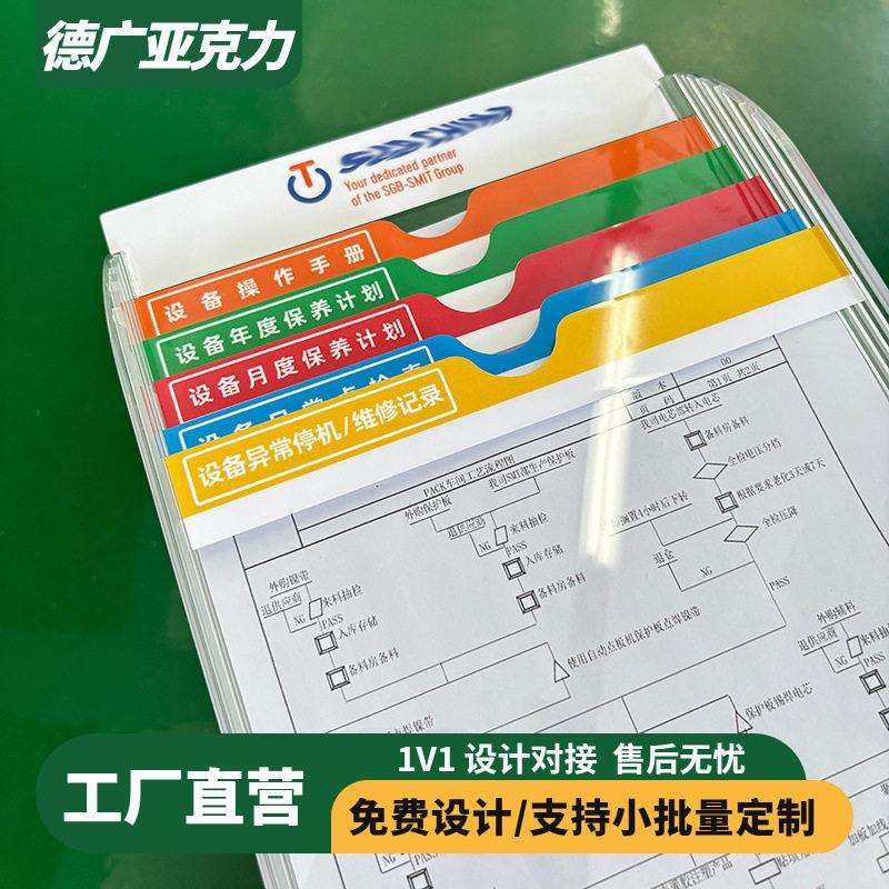 A4多层透明亚克力资料架设备点检表报表箱收纳盒挂式文件展示架