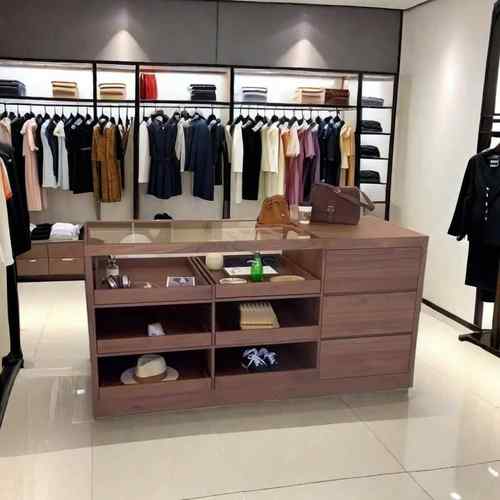 服装店中岛柜黑色复古烤漆简易台鞋包流水展示桌女装店边柜陈列柜