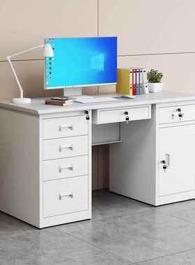 钢制办公ZXD51581桌公室电脑桌人办抽屉写字台医财务工作生台铁单