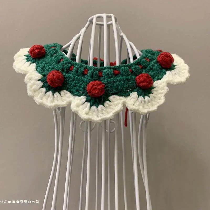 猫咪围脖狗狗围嘴圣诞节针织宠物饰品项圈毛线领花领结狗口水巾