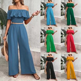 Women's Round Neck Two-Piece Set  Outfit  Casual Fashion