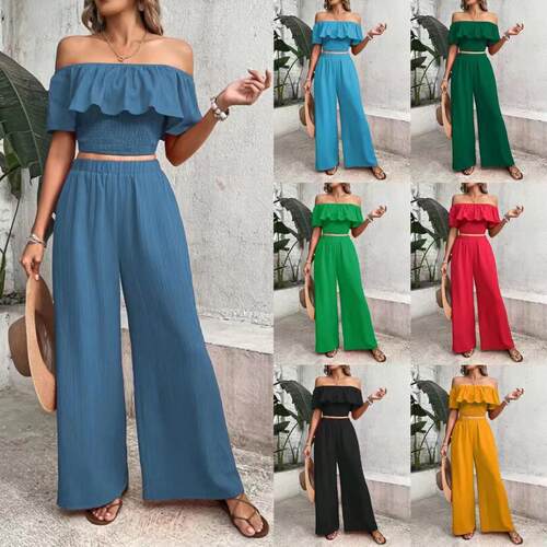 Women's Round Neck Two-Piece Set  Outfit  Casual Fashion