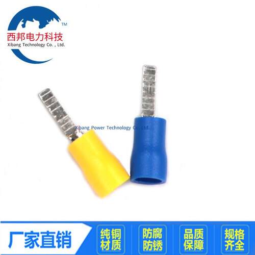 DBV5.5-10片形预绝缘端子冷压接线端子片形端头 接线耳紫铜500只