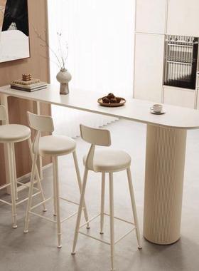 轻奢BUR岩板吧台桌家用客厅厨房边吧隔断靠台口阳台墙垭小户型高