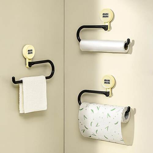 Suction Cup Toilet Paper Holder, Towel Rack, and Cling Film