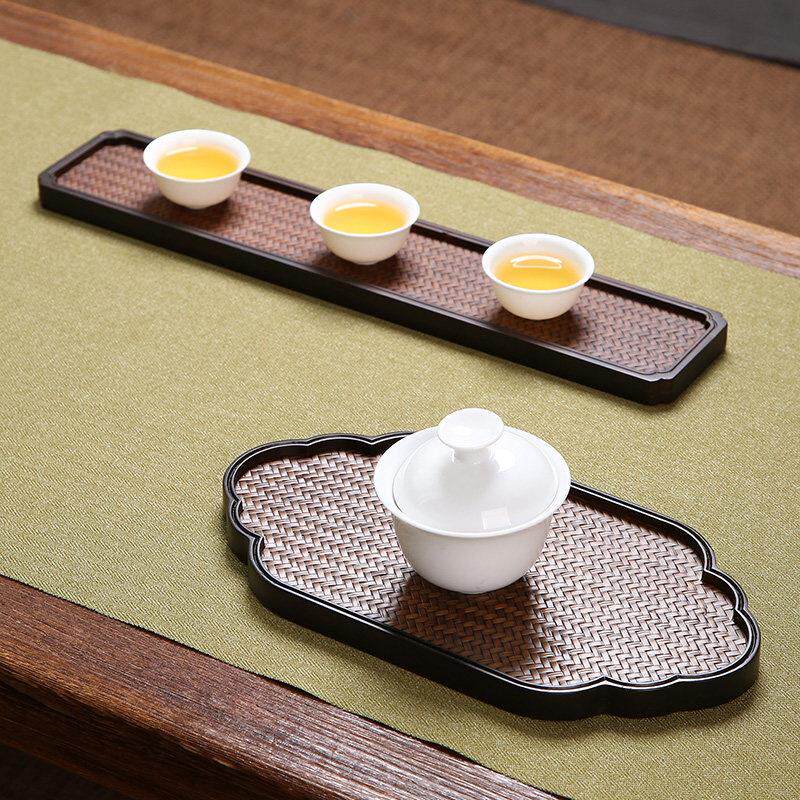 覆古宋席竹简茶盘茶席具干泡竹制面茶具茶台重竹托 重竹茶盘托茶