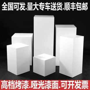 木质高档烤漆展示台模特底座橱窗站台中岛柜陈列架手办工艺品摆台