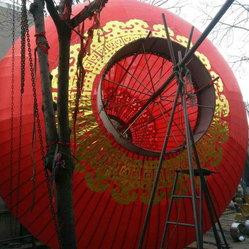 新款直销制作特大型红灯笼广场春节元旦展示大红绸布灯笼宫灯节日