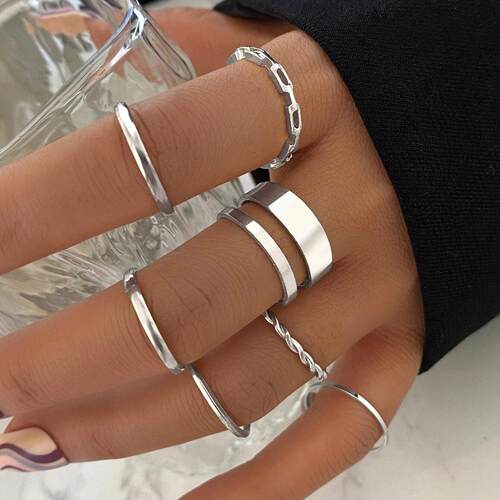 Ring set 7 pieces金属关节戒指ins风戒指组合套装7件套rings