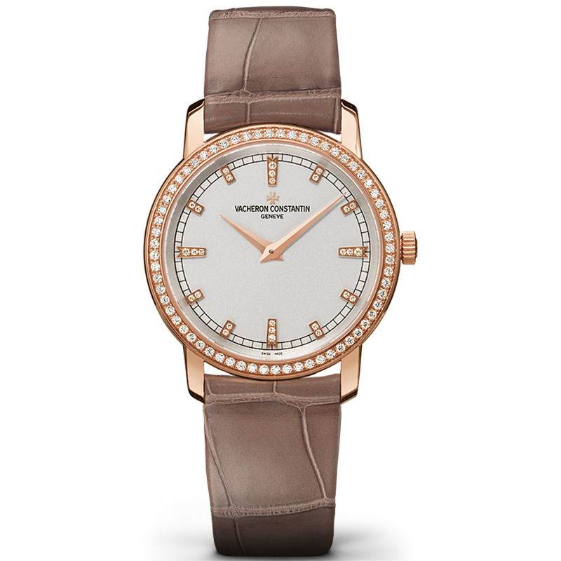 [9.8新]江诗丹顿传袭系列18k玫瑰金镶钻石英手表女25558/000R