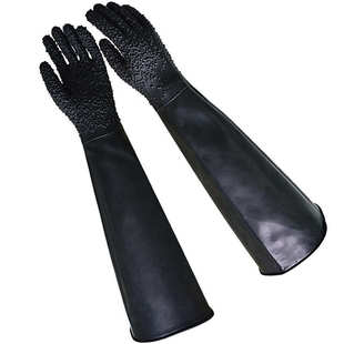 喷砂手套 胶粒防滑 喷沙机防护 橡胶 加长加厚止滑 劳保用品